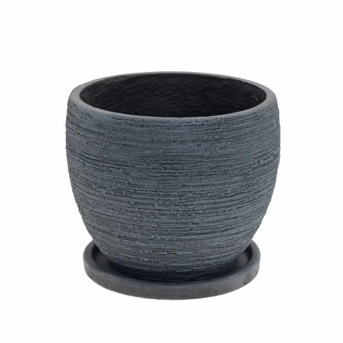 J148 kvetináč + miska faith krémová 24x19,6cm s