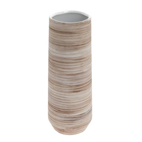 Obal váza pruhy keramika 8.5*8.5*22.5 krém