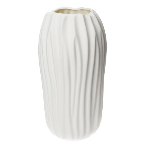Váza vlnky keramika 14x14x29,5cm biela