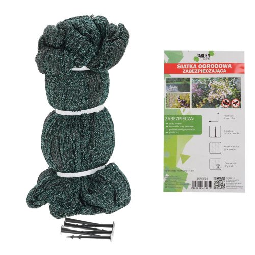 Sieť ochrana proti vtákom 4x10m (30g/m2) +6ks plast. úchytov *9820