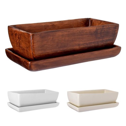 Dp2027 kaktusiarka kvetináč+miska štvorec malý 1