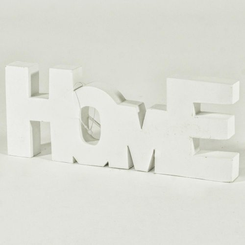 Drevo nápis home biel/nat