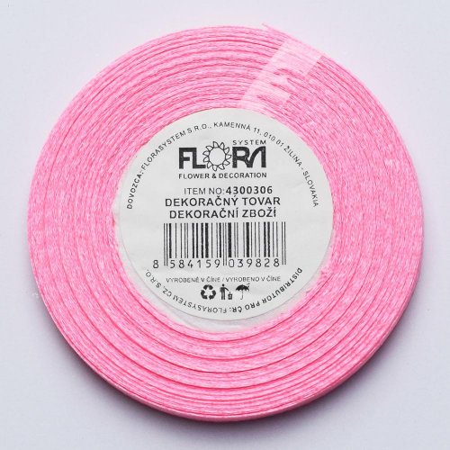 Saten stuha 6mm/20m farba 004 ružová
