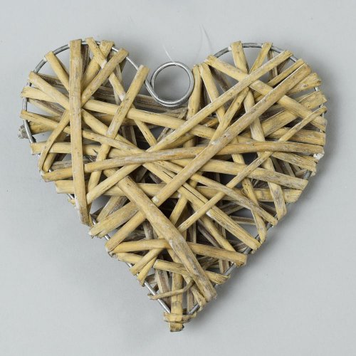Prútené srdce šedé 15x15x 4cm