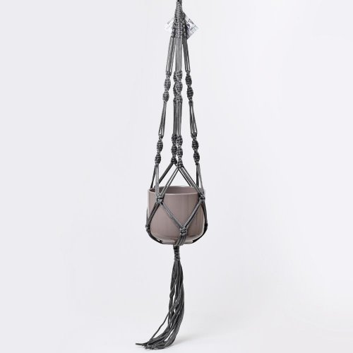 Makrame glanzend grau 90cm - Vianočné osvetlenie