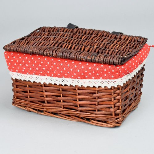 350fl/s prútený košík tm.hnedý vzor bodka s:28x19x17cm