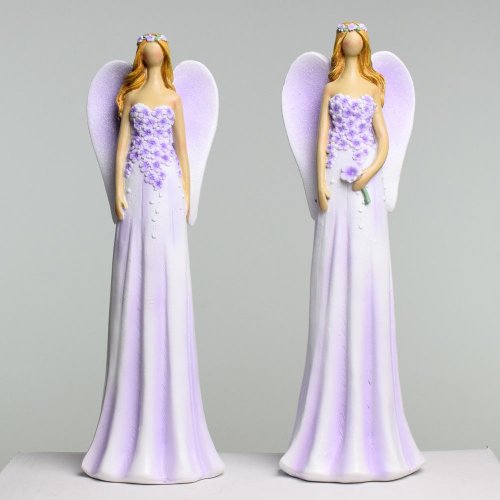 Anjel fialový mix 12,5x7x25,5cm