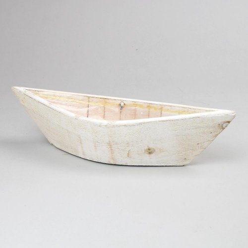 Loďka drevo biela 42x14xv8,5cm