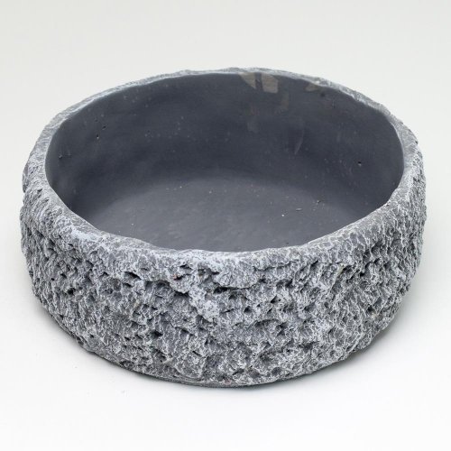 Obal krúhly cement tmavo šedý25x25x10cm