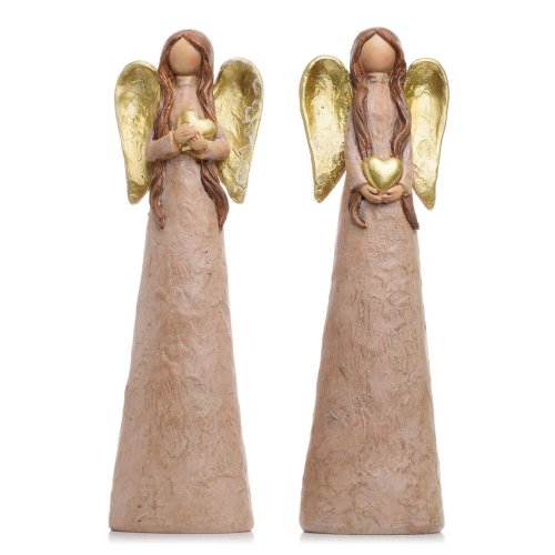 Anjel so srdcom mix/2 zla/béž poly 7.5*5*25