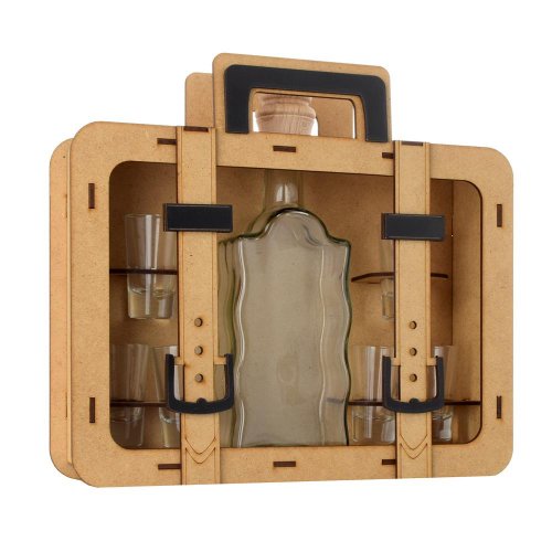 796 kufor drevo+sklo v28x30x7cm - Vianočné dekorácie a ozdoby