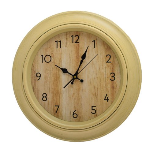 Hodiny nástenné mdf 45cm drevo krém