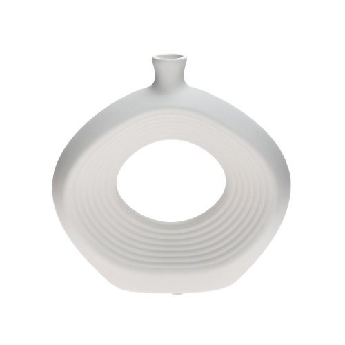 Váza keramika 20,5x6x20,5cm biela