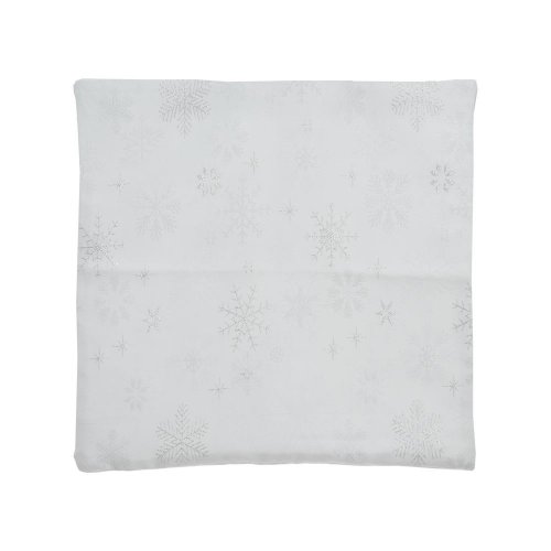 Vankúš + výplň 280g vločky bielo-strieborný 40x40cm - Vianočné dekorácie