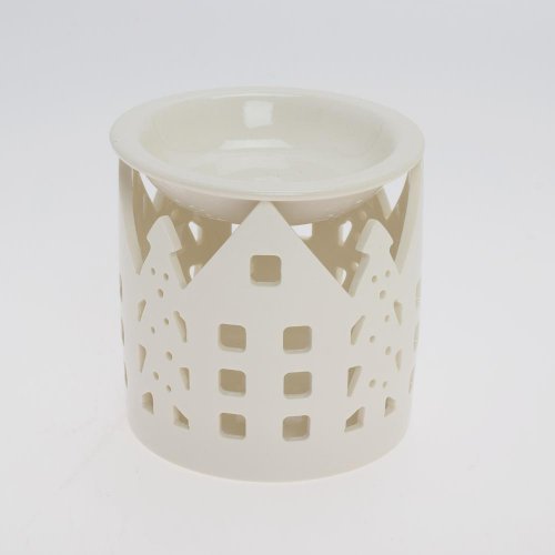 Aromalampa biela vz. domček porcel 10,5*10,5*10,8cm