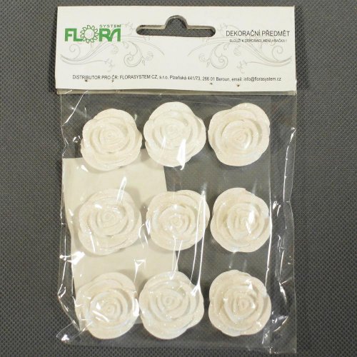 24fl01-66 ružičky biele 2,5x2,5cm s/9 lepiace