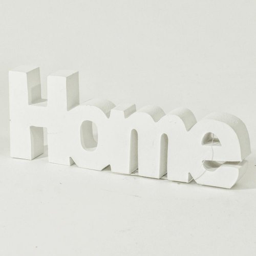 Drevo nápis home biel/nat
