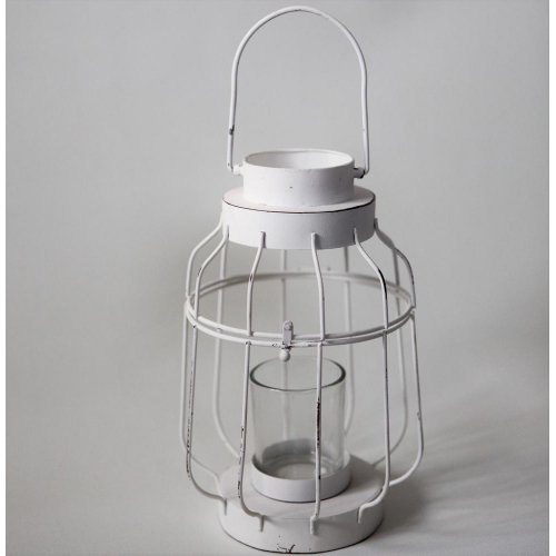 Svietnik kov-lucerna+sklo 24x15x15cm