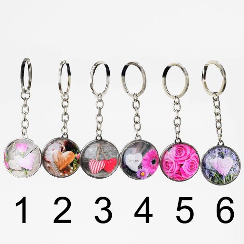 Kľúčenka okrúhla mix1 3,4x9,5x1,2cm