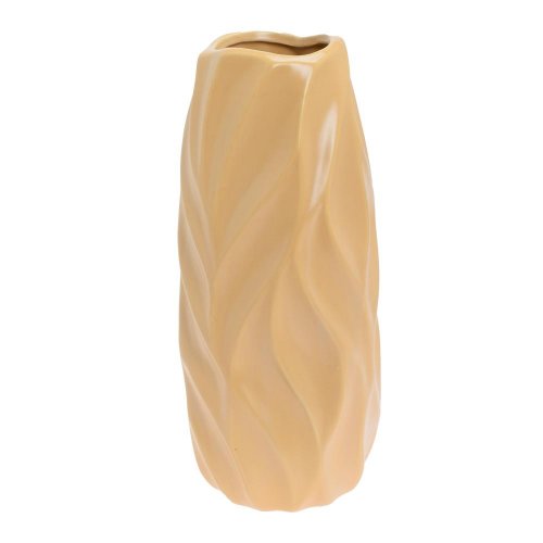 Váza vlnky keramika 11x12x30cm hnedá