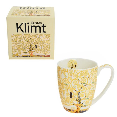 Šálka 360ml strom šťastia krém krabička g. klimt