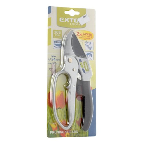 Nožnice záhr. nákovkové krokovacie prevodové, max prestrih 24mm