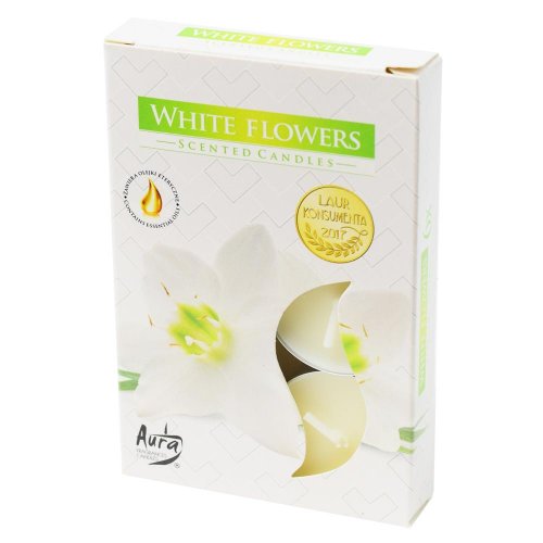 Čajové voňavé/6 biele kvety