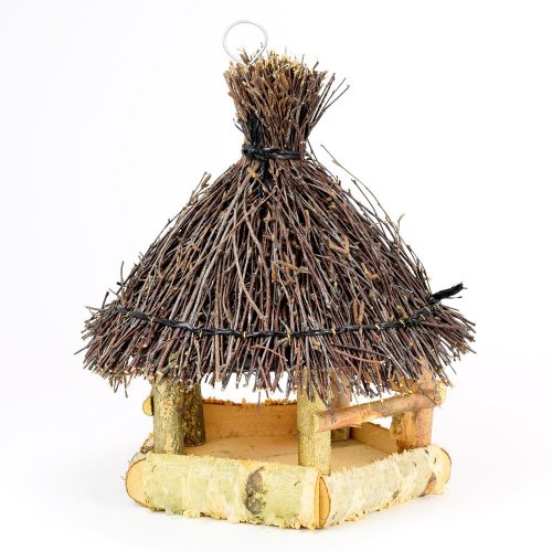 Krmítko drevo/prútie v36x28cm - Umelé kvety