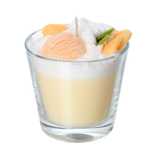 Sviečka dezert v skle krém vanilka 9x9cm