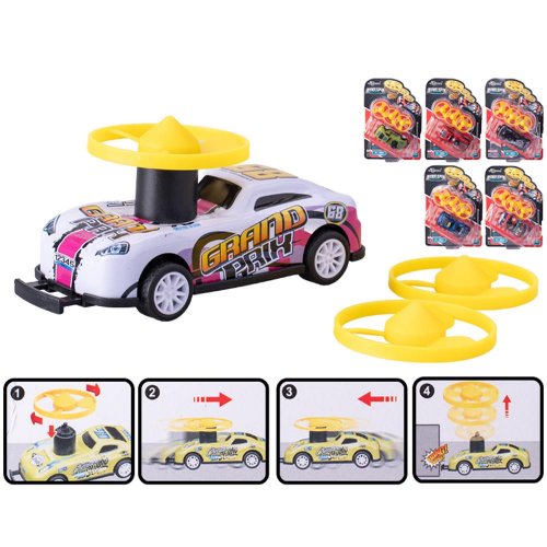 Auto športové 10cm spätný chod so spinnerom 3ks s vystreľovačom