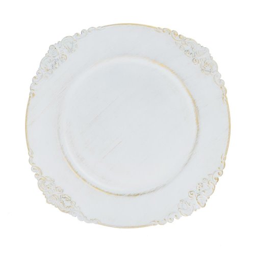 Tanier biely hranatý plast 33cm - Veľkonočné ozdoby