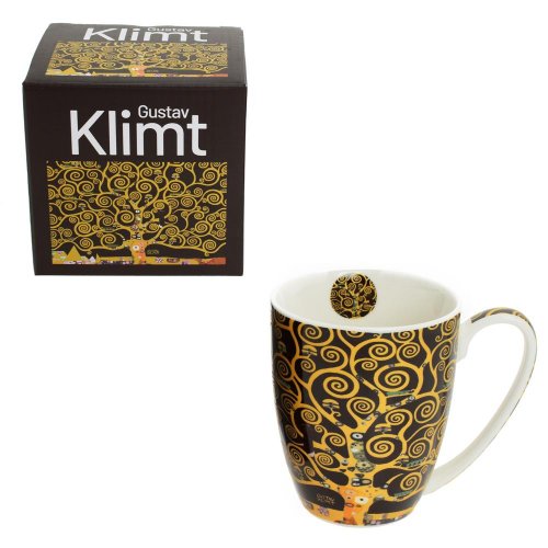 Šálka 360ml strom šťastia  hnedý krabička g. klimt