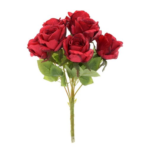 Kytica ruža x7 40cm červená