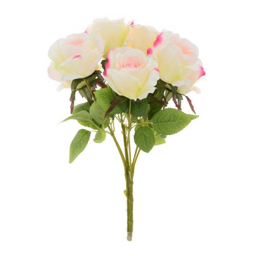 Kytica ruža x7 40cm krém/ruž - Umelé kvety
