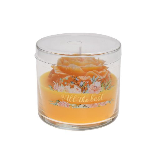 Voň.v skle pivonia malá žltá 300gr - Vianočné dekorácie