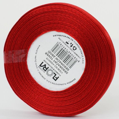 Saten stuha 6mm/20m červená farba 163