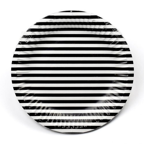 Ppd1001818 tanier papier 18cm s/10 pásik čierny