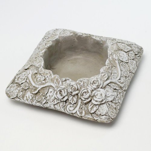 Obal cement šedý 17x17x6cm - Umelé kvety