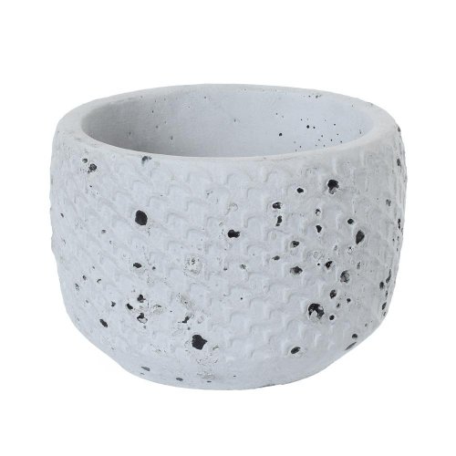 Obal cement antique grey d14*h10.5cm - Vianočné dekorácie