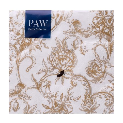 Sdl131309 servítky baroque flowers gold 3vrs/33x33cm 20ks