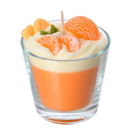 Sviečka dezert v skle oranž pomaranč 9x9cm