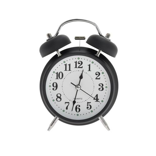 Hodiny budík kov 10cm čierne