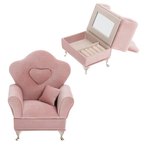 Šperkovnica kreslo 15x8.5x17cm ružová
