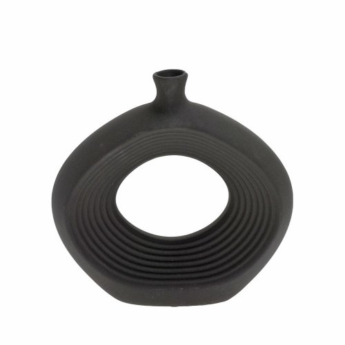 Váza keramika 20,5x6x20,5cm čierna