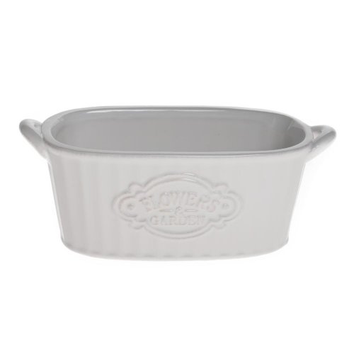 Obal flower ovál keramika 19x8,5x7,5cm biela - Umelé kvety