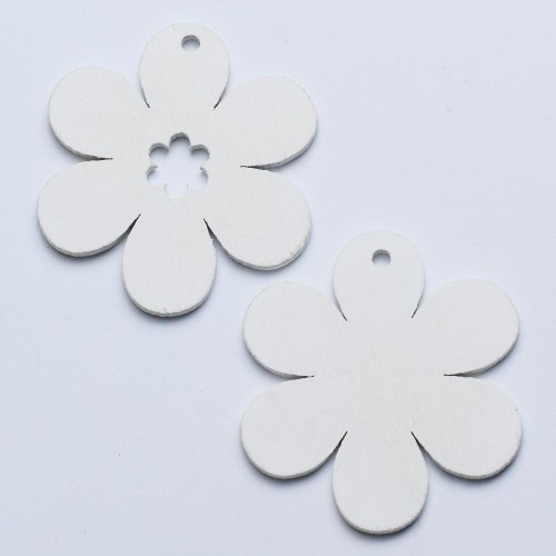 Kvietky mini biele drevo 5cm s/20 super cena