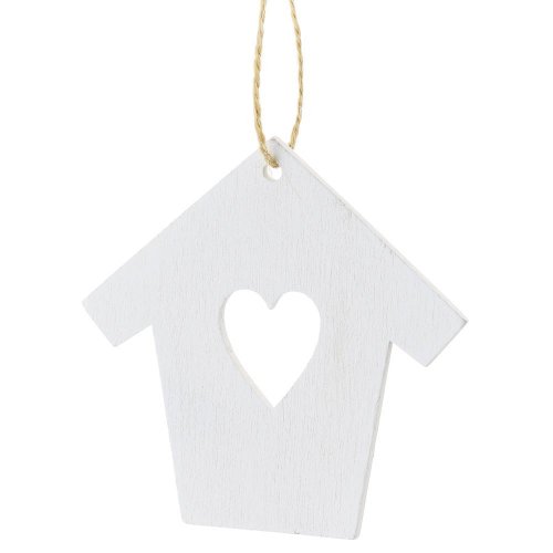 Výrez domček biely s/10 7cm