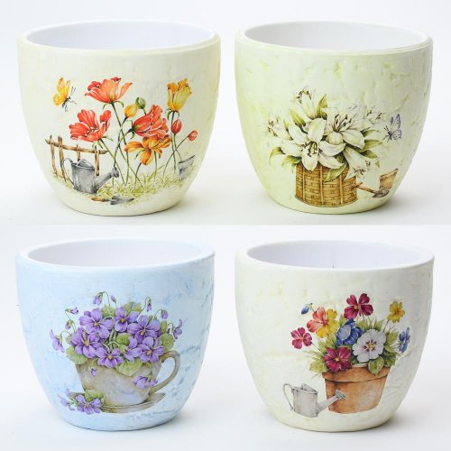 390fl/s kvetináč vzor kvety 19x19x16cm