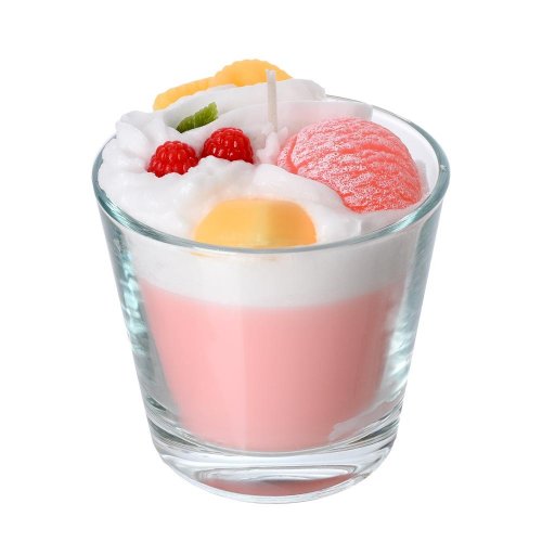 Sviečka dezert v skle ružový malina 9x9cm