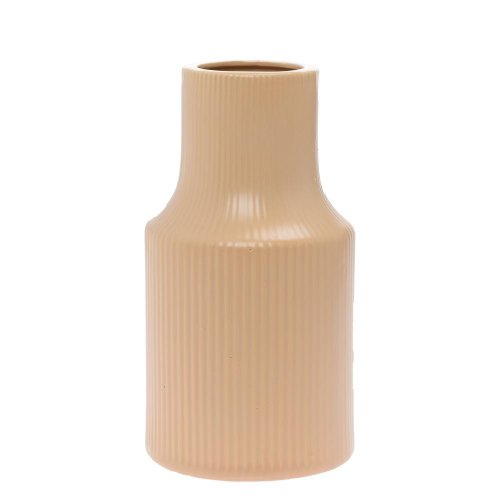 Váza pruhy keramika 12,5x23cm hnedá